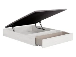 Vente-unique Sommier coffre avec tiroir 140 x 190 cm - Blanc - HESTIA de YSMÉE