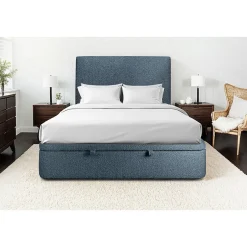 Sommeil De Plomb Sommier Coffre Bouclette Bleu 200x200 H39cm Clearance
