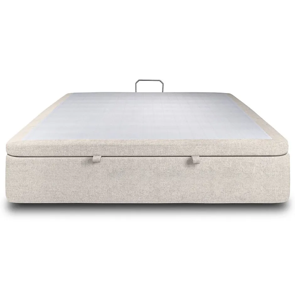 Sommeil De Plomb Sommier Coffre Tissu Beige clair 140x200 H39cm New