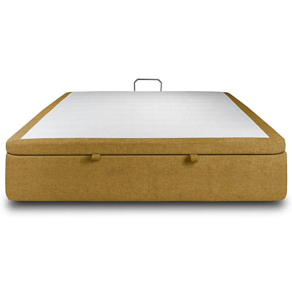 Sommeil De Plomb Sommier Coffre Tissu Jaune 140x190 H39cm