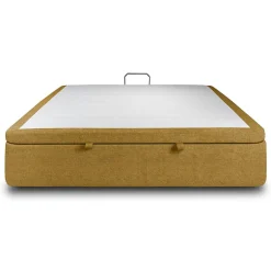 Sommeil De Plomb Sommier Coffre Tissu Jaune 140x200 H39cm