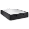 Sommeil De Plomb Sommier Coffre Tissu Noir 200x200 H39cm