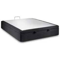 Sommeil De Plomb Sommier Coffre Tissu Noir 160x200 H39cm