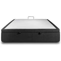 Sommeil De Plomb Sommier Coffre Tissu Noir 160x200 H39cm