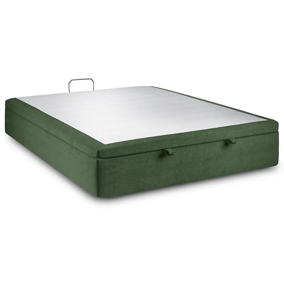 Sommeil De Plomb Sommier Coffre Tissu Vert 160x200 H39cm