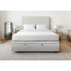 Sommeil De Plomb Sommier Coffre Velours Gris clair 180x200 H39cm