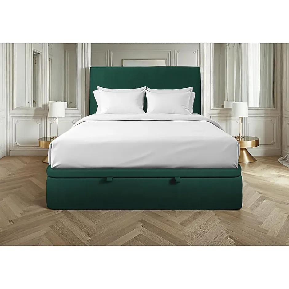 Sommeil De Plomb Sommier Coffre Velours Vert 140x190 H39cm Hot