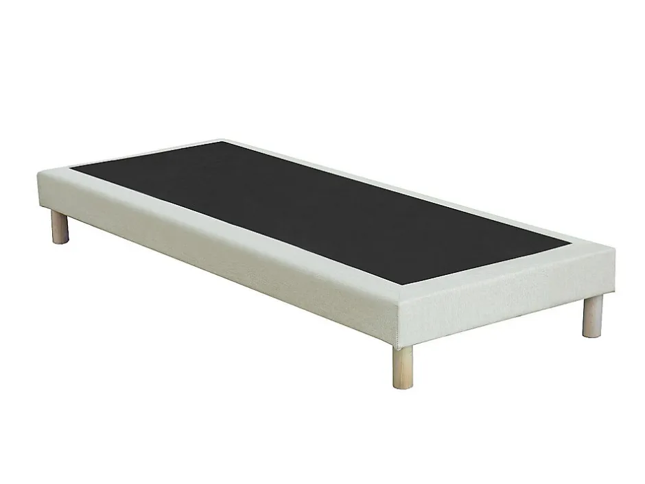Vente-unique Sommier déco tapissier 90 x 190 cm - Beige - KOZANI de YSMÉE