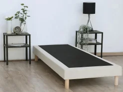 Vente-unique Sommier déco tapissier 90 x 190 cm - Beige - KOZANI de YSMÉE