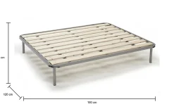 Talamo Italia Sommier double Adeena, Sommier orthopédique à lattes rabotées, 100% Made in Italy, 120x190h31 cm Clearance
