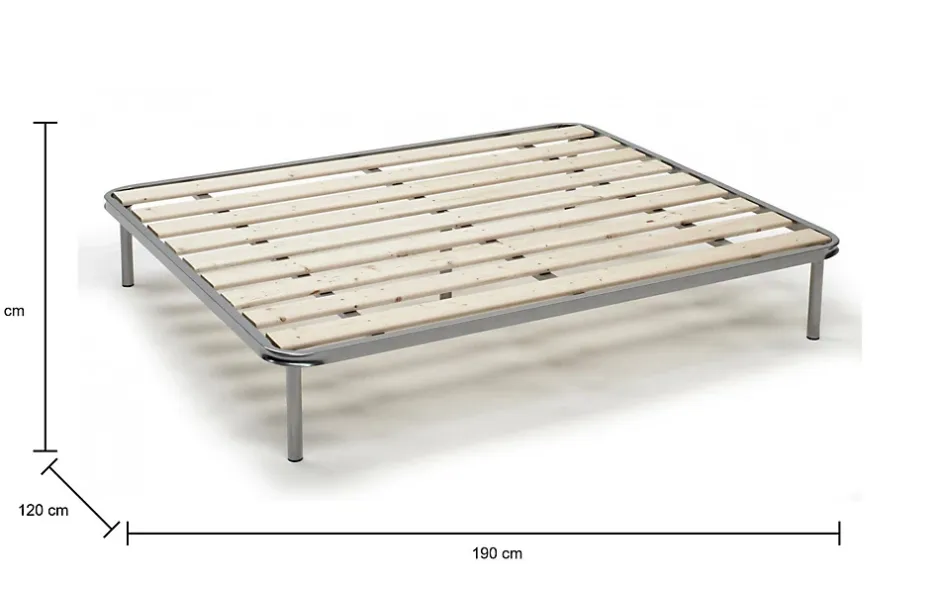 Talamo Italia Sommier double Adeena, Sommier orthopédique à lattes rabotées, 100% Made in Italy, 120x190h31 cm Clearance