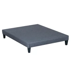 Olympe Literie Sommier en bois Tapissier Kit 140x190 cm Coloris Gris ciment Livré en kit