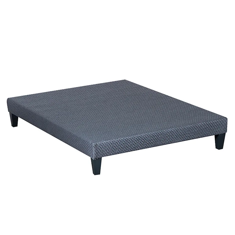 Olympe Literie Sommier en bois Tapissier Kit 140x190 cm Coloris Gris ciment Livré en kit