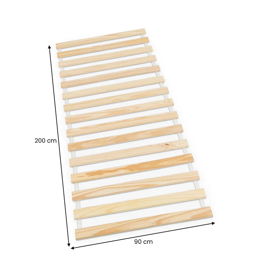 Idimex Sommier en pin massif, 15 lattes sans cadre, compatible couchage 90 x 190 et 90 x 200 cm