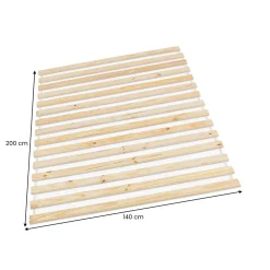 Idimex Sommier en pin massif, 15 lattes sans cadre, couchage 140 x 200 cm New