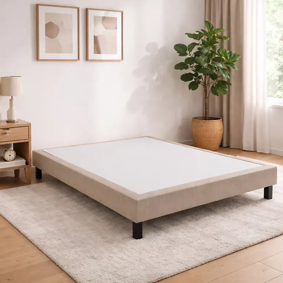 Epeda Sommier CONFORT MEDIUM DECO NATURE 140x190 Chiné Naturel Lattes Hot