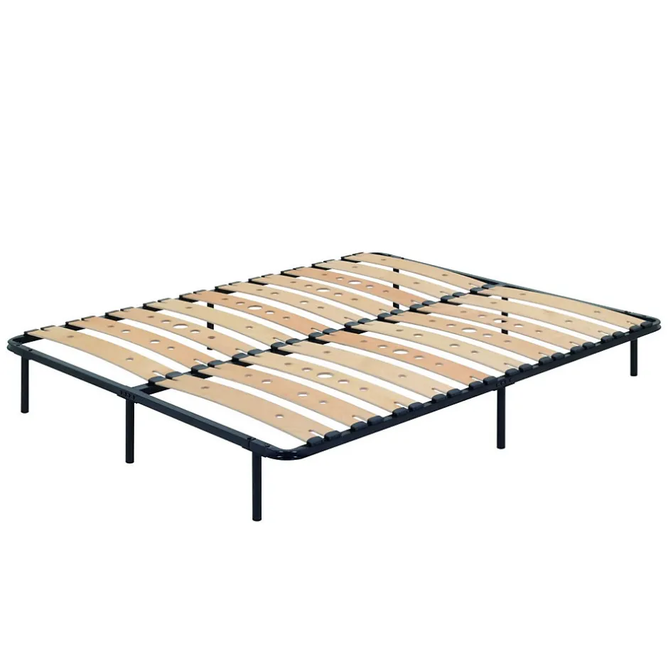 Monmobilierdesign Sommier Ergonomique à Lattes Larges Et Flexibles En Bois De Bouleau 160x200 Cm Avec Pieds