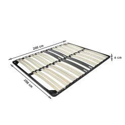 Monmobilierdesign Sommier Ergonomique à Lattes Avec Zone Lombaire Renforcée 200x200 Cm