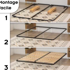 Monmobilierdesign Sommier Ergonomique à Lattes Larges Et Flexibles En Bois De Bouleau 180x200 Cm Sans Pieds