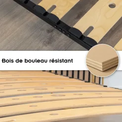 Monmobilierdesign Sommier Ergonomique à Lattes Larges Et Flexibles En Bois De Bouleau 80x200 Cm Sans Pieds Online