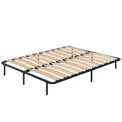 Monmobilierdesign Sommier Ergonomique à Lattes Larges Et Flexibles En Bois De Bouleau 180x200 Cm Avec Pieds