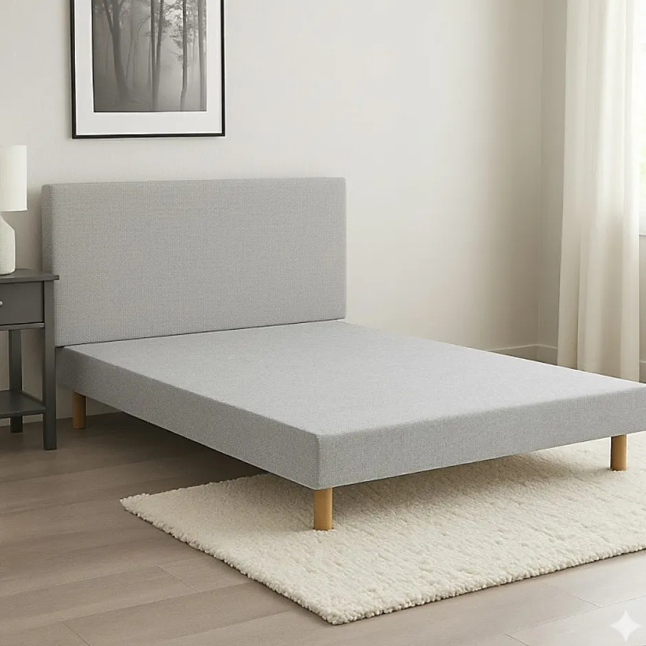 Essenzia Sommier TRADITION GRAPHIC 19cm Couleur 90x200 Gris clair Lattes