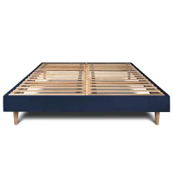 Sommeil De Plomb Sommier Kit Velours Bleu 180x200 H29cm
