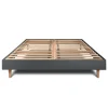 Sommeil De Plomb Sommier Kit Velours Gris anthracite 140x190 H29cm Discount