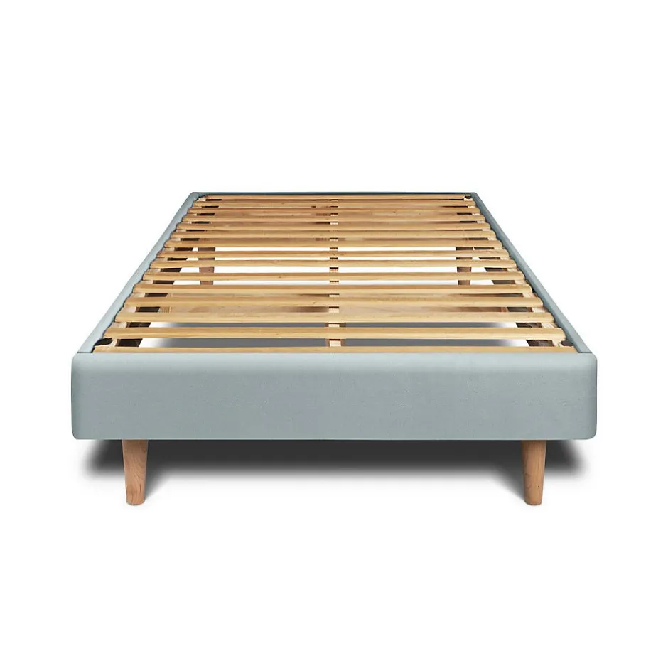 Sommeil De Plomb Sommier Kit Velours Gris bleuté 90x200 H29cm