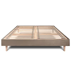 Sommeil De Plomb Sommier Kit Velours Taupe 160x200 H29cm
