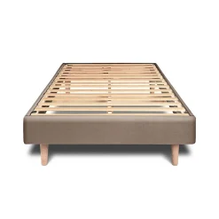 Sommeil De Plomb Sommier Kit Velours Taupe 90x200 H29cm
