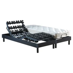 Idliterie Sommier électrique à plots et matelas 100% latex 2x90x200 Hot