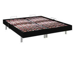 Vente-unique Sommier électrique de relaxation déco 2x65 plots - 2 x 80 x 200 cm - Noir - NAFURI de YSMÉE