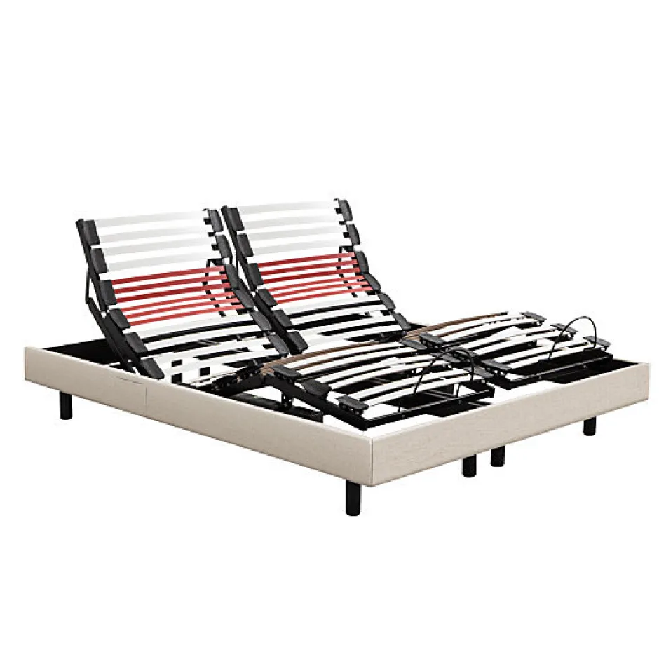 Epeda Sommier électrique HORIZON 2x80x200 Lin Lattes Discount