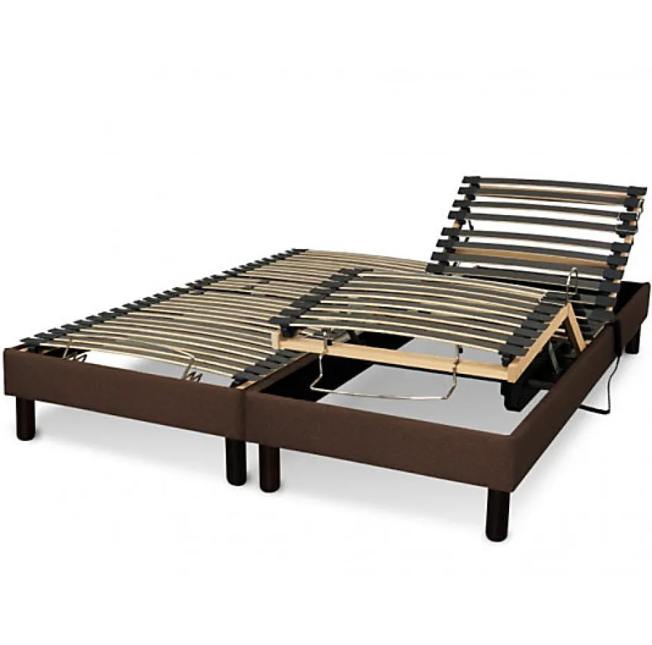 Essenzia Zen Sommier électrique DETENTE MARRON 90x200 Lattes