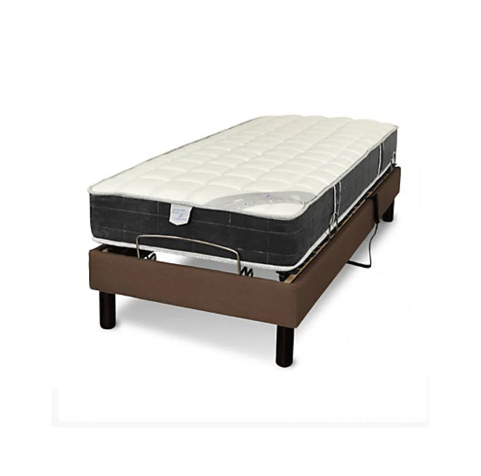Essenzia Zen Sommier électrique EMOTION MARRON 2x70x190 Lattes et Plots Discount