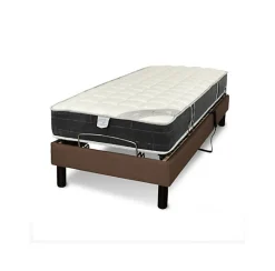 Essenzia Zen Sommier électrique EMOTION MARRON 70x190 Lattes et Plots Hot