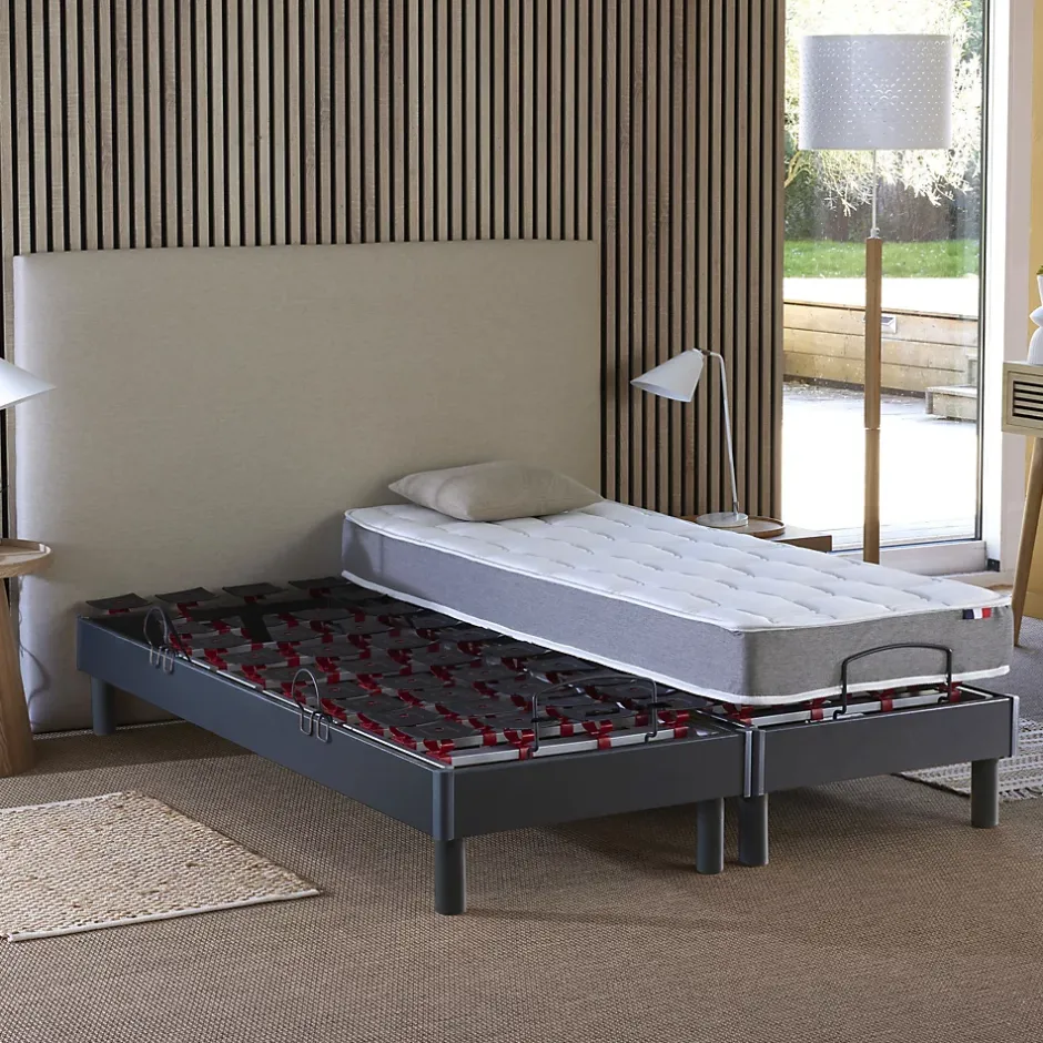 Idliterie Sommier électrique et matelas mousse à mémoire forme 90x190 Sale