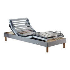 Idliterie Sommier électrique matelas mémoire formex190gris clair 90x190