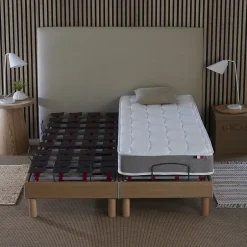 Idliterie Sommier électrique matelas mousse mémoire forme 2x90 x200