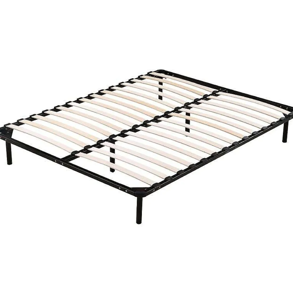 King Of Dreams Sommier Metal 140x190 - Cadre à lattes Julie - Épaisseur métal 1,2 mm - 14 lattes en 9 mm - Pieds 29 cm - Longévité et durabilité