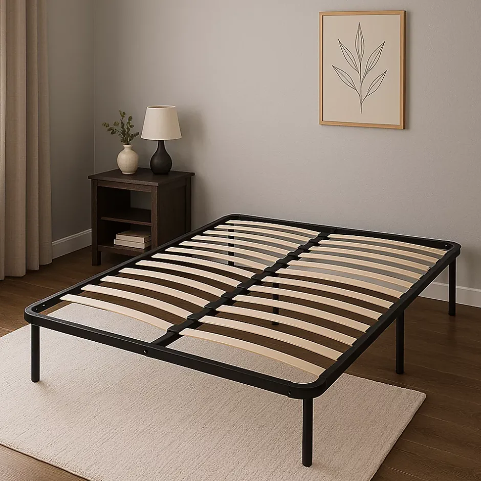King Of Dreams Sommier Metal 120x190 Cadre à lattes + Pieds 29 cm Epaisseur Metal 1,2 mm 14 Lattes en 9 mm Durabilité CADRE A LATTE JULIE Discount