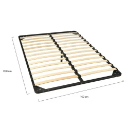Weber Industries Sommier Métal RENO 160x200 cm + 1 pied amovible / Noir Clearance
