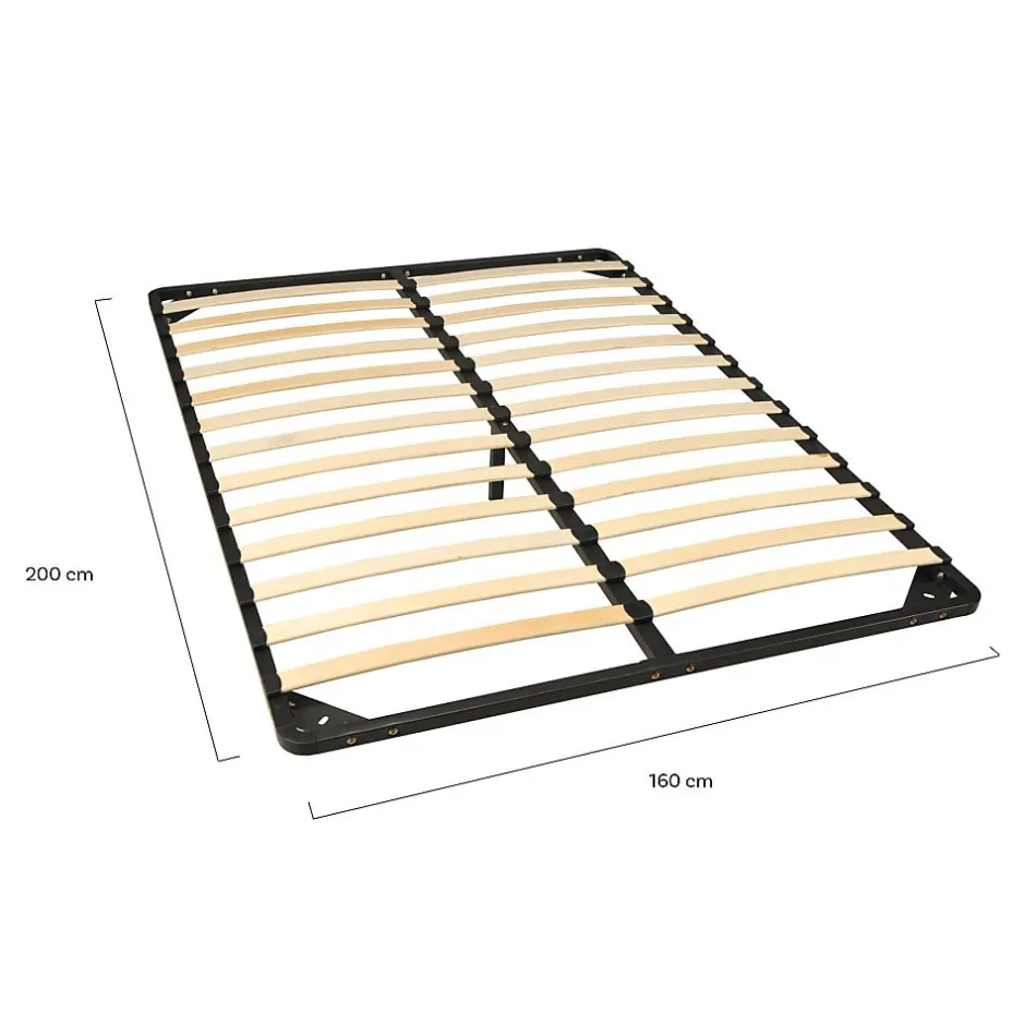 Weber Industries Sommier Métal RENO 160x200 cm + 1 pied amovible / Noir Clearance