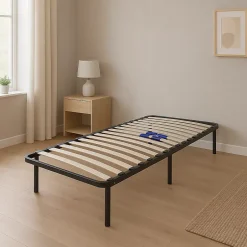 King Of Dreams Sommier noir - 70x190 cm - cadre a lattes renforce - reglable - montage facile - confort optimal - usage quotidien Sale