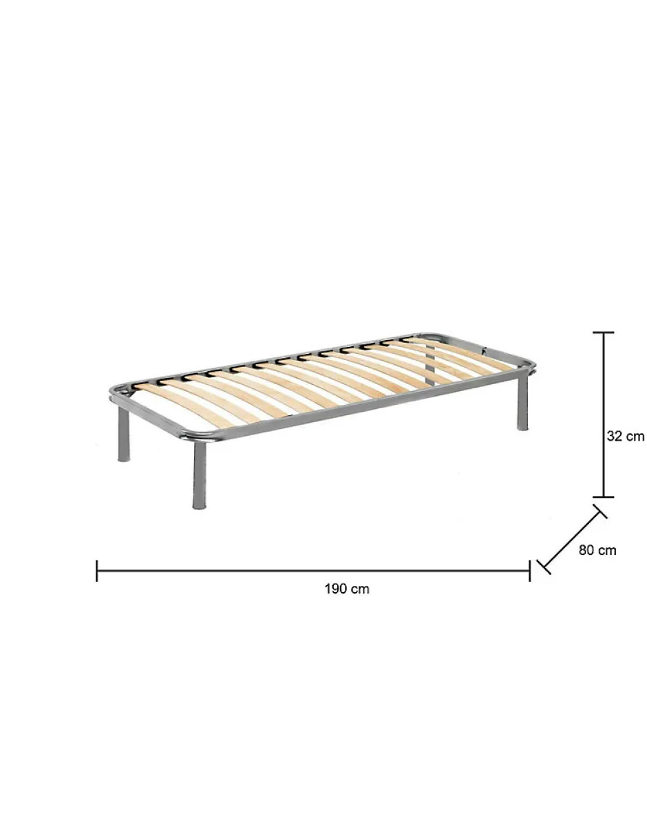 Talamo Italia Sommier simple Agos, Sommier à lattes orthopédique, 100% Made in Italy, 80x190h 31 cm