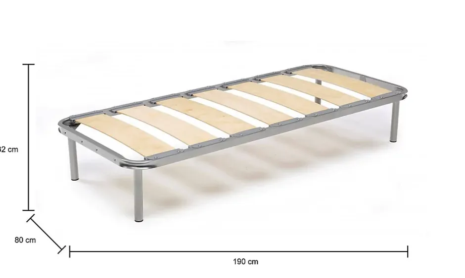 Talamo Italia Sommier simple Arthurista, Sommier orthopédique à lattes larges, 100% Made in Italy, 80x190h 31 cm New