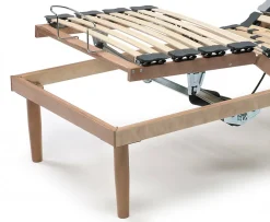 Talamo Italia Sommier simple Dbuz, sommier à lattes en bois avec moteur, sommier orthopédique inclinable motorisé, 80x190h 34 cm