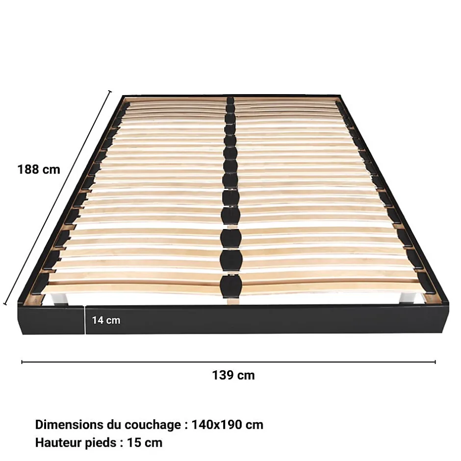Weber Industries Sommier sur pied SOMKIT 140x190 / Noir Outlet