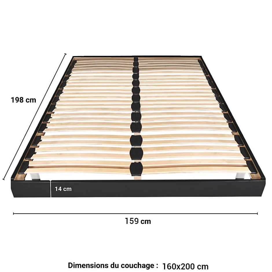 Weber Industries Sommier sur pied SOMKIT 160x200 / Noir